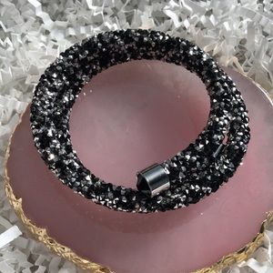 Black & Silver double wrap bracelet